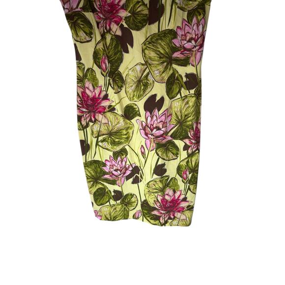 Talbots Dress VTG Green Tropical Print Beachy Vacation Sleeveless Resort Size 14 - Picture 4 of 11